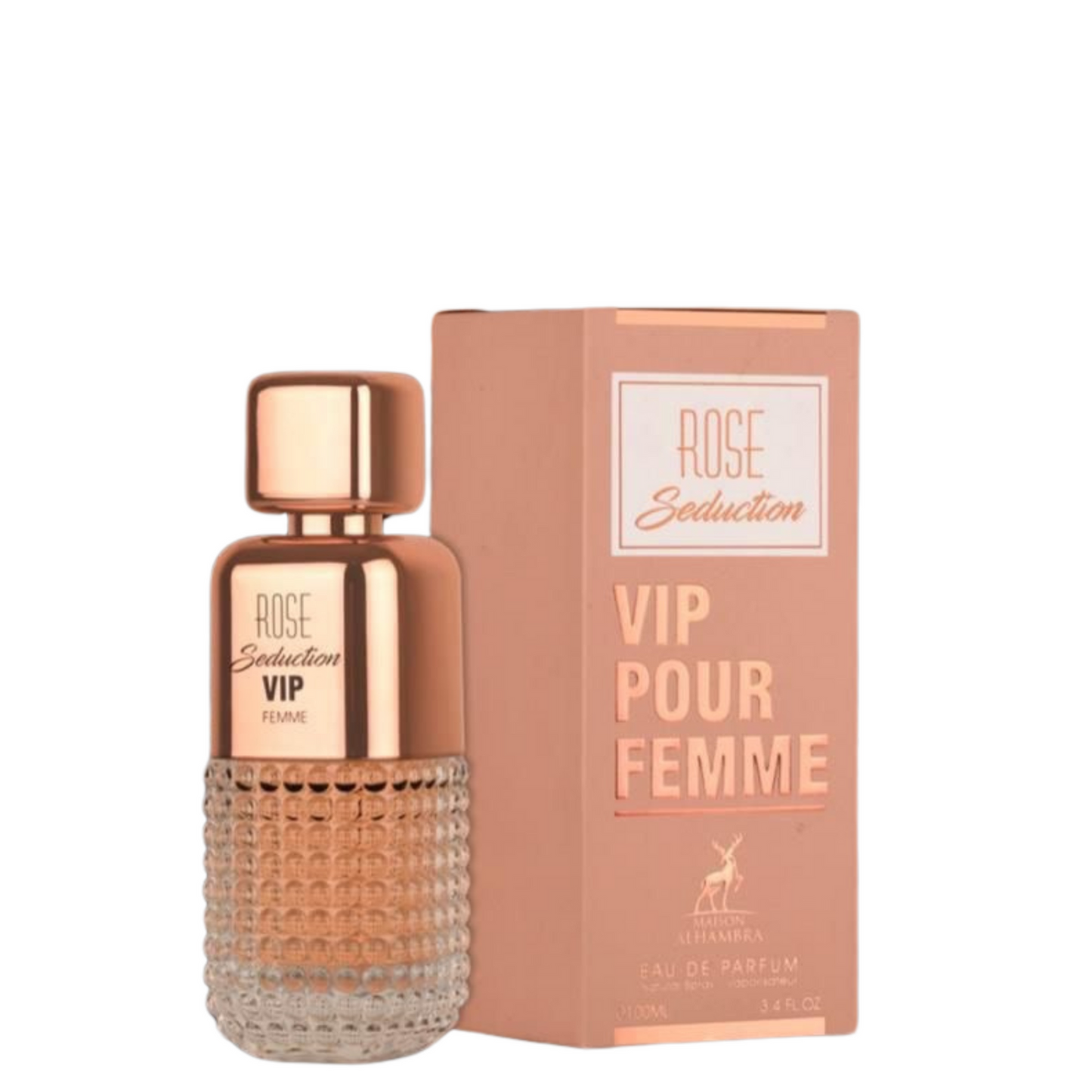 בושם לאישה VIP Pour Femme Rose מבית Maison Alhambra | או דה פורפיום E.D.P | מ"ל 100 | בהשראת הבושם 212 VIP Rosé של Carolina Herrera | תואם ל 212 קרולינה הררה